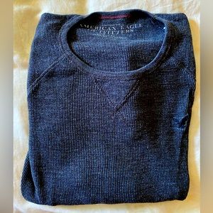 Men’s gray henley thermal long sleeve shirt